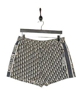 Dior Blue Oblique Jacquard Taffeta Technical Mini Shorts